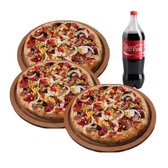 3lü Dolu Dolu Pizza (Orta) Menü